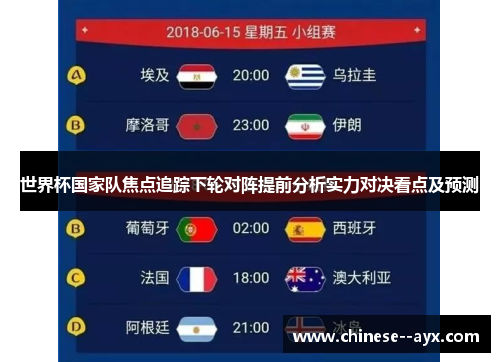 世界杯国家队焦点追踪下轮对阵提前分析实力对决看点及预测